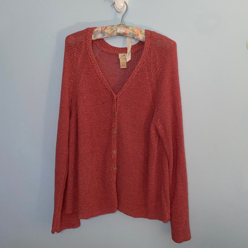 J Jill Coral Cardigan  Perfect Condition  XL